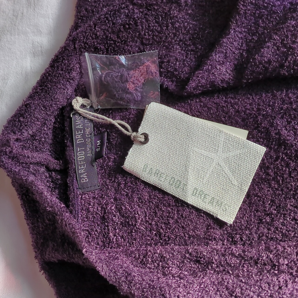 Barefoot Dreams Bamboo Chic Lite Purple Calypso Wrap Cardigan Sweater S/M✨ NEW! - Picture 7 of 16